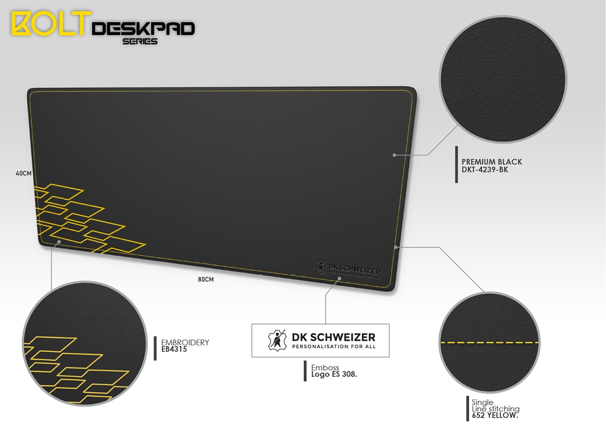 Leather Deskpad – Bolt Design (Free Mousepad & Free Shipping)