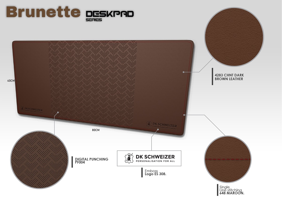 Leather Deskpad – Brunette Design (Free Mousepad & Free Shipping)
