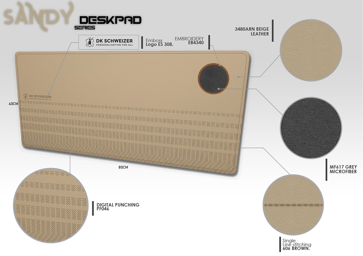 Leather Deskpad – Sandy Design (Free Mousepad & Free Shipping)